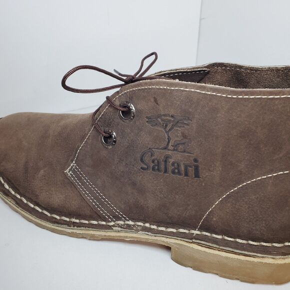 Safari By Bata brown Leather Chukka Desert Ankle Boots Lace up Mens Size 10 - Picture 2 of 10